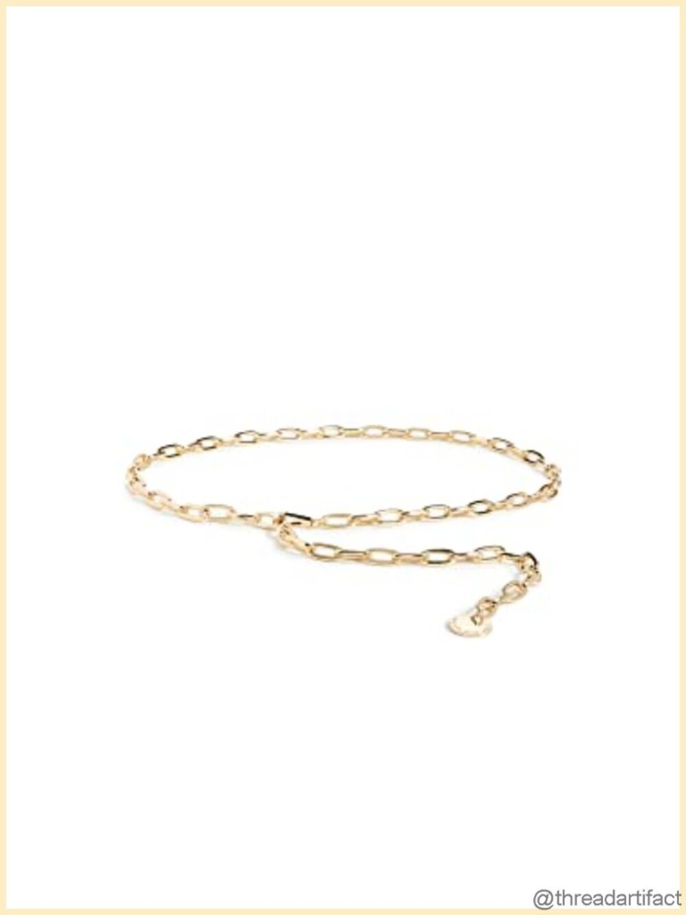 Gold Tone Chain Belt Clip Closure One Size Fashion Accessory